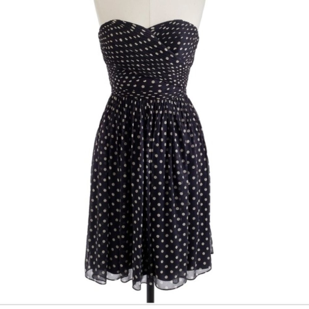 J.Crew Arabelle dress in polka-dot silk chiffon